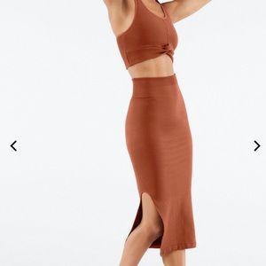 Matching midi skirt and crop top set